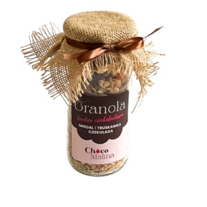 Granola Bardzo Czekoladowa - truskawka, migdał, czekolada , słoik 200 g