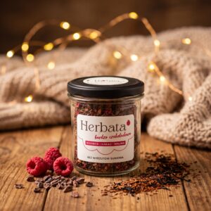 Herbata Bardzo Czekoladowa – Rooibos / Kakao / Malina (Bez wyrzutów sumienia)
